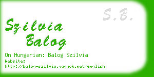 szilvia balog business card